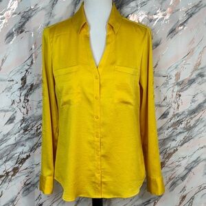 Express Portofino Slim Fit Button Down Blouse